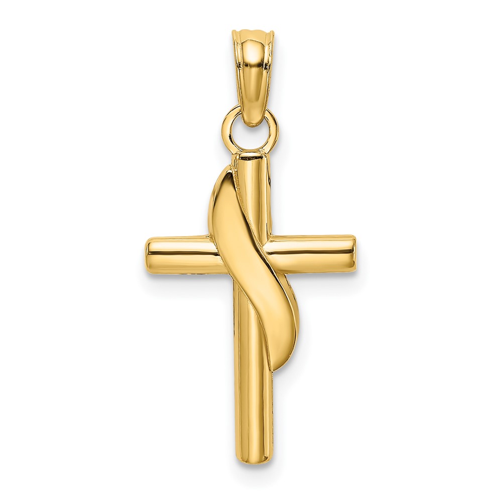 10K Polished W/ Banner Cross Charm (10K8371)