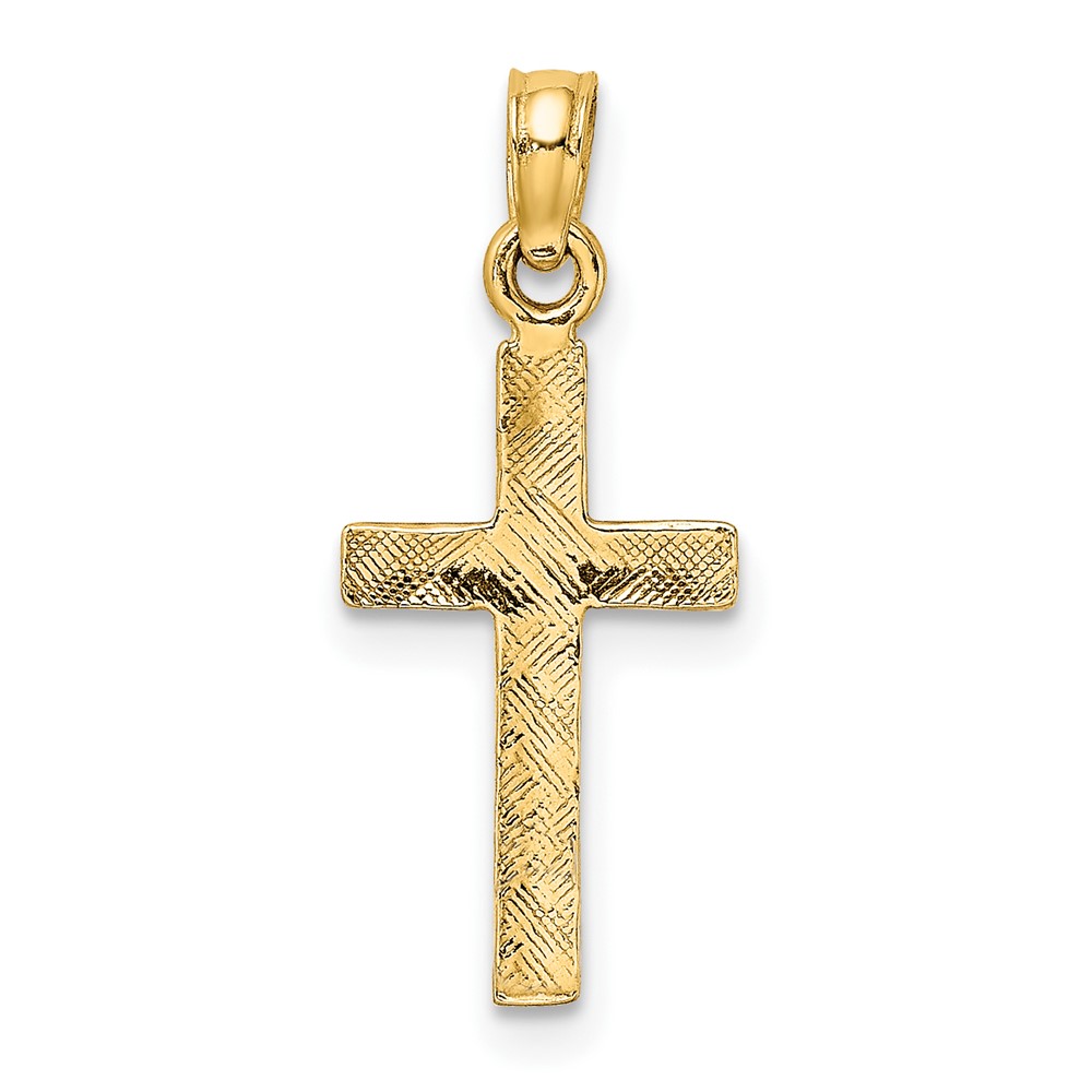 10K Polished Cross Charm (10K8375)