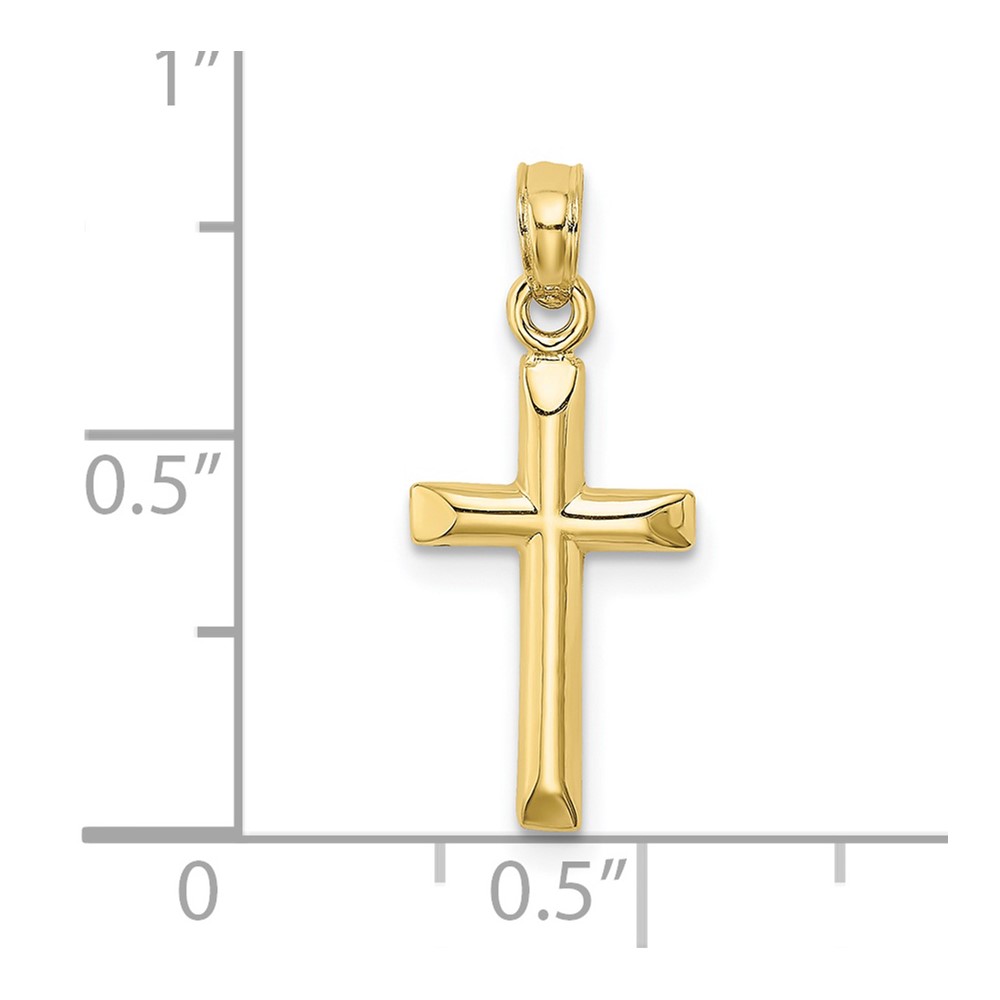 10K Polished Cross Charm (10K8375)