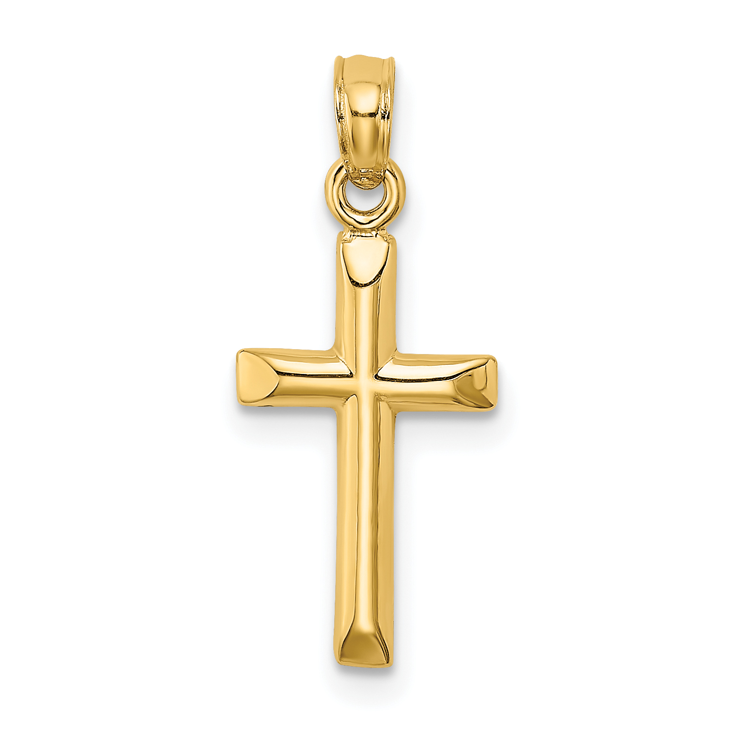 10K Polished Cross Charm (10K8375)