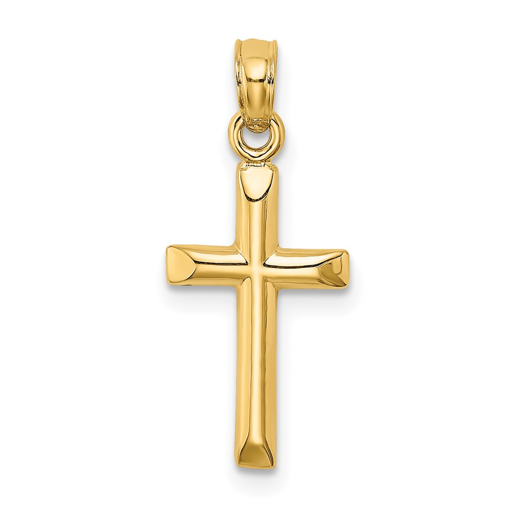 10K Polished Cross Charm (10K8375)