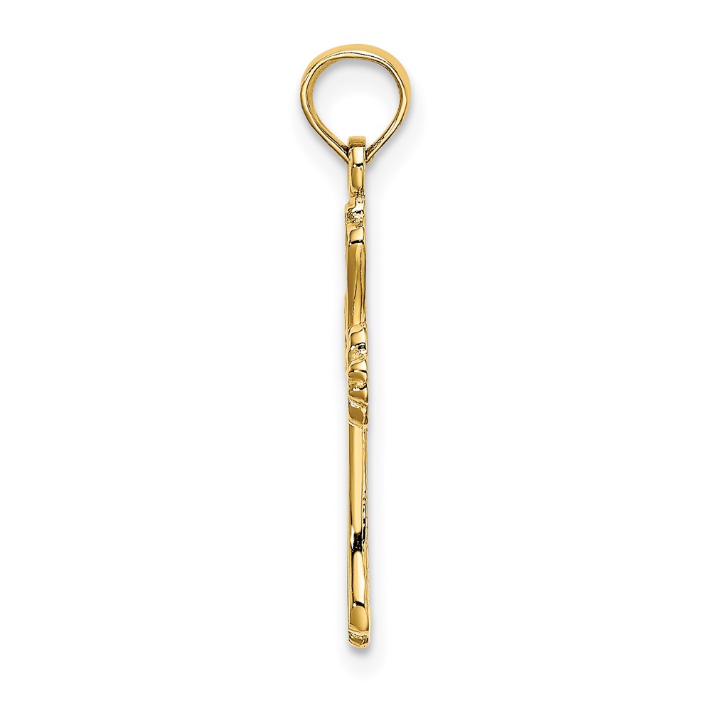 10K Polished Engraved Cross Charm (10K8376)