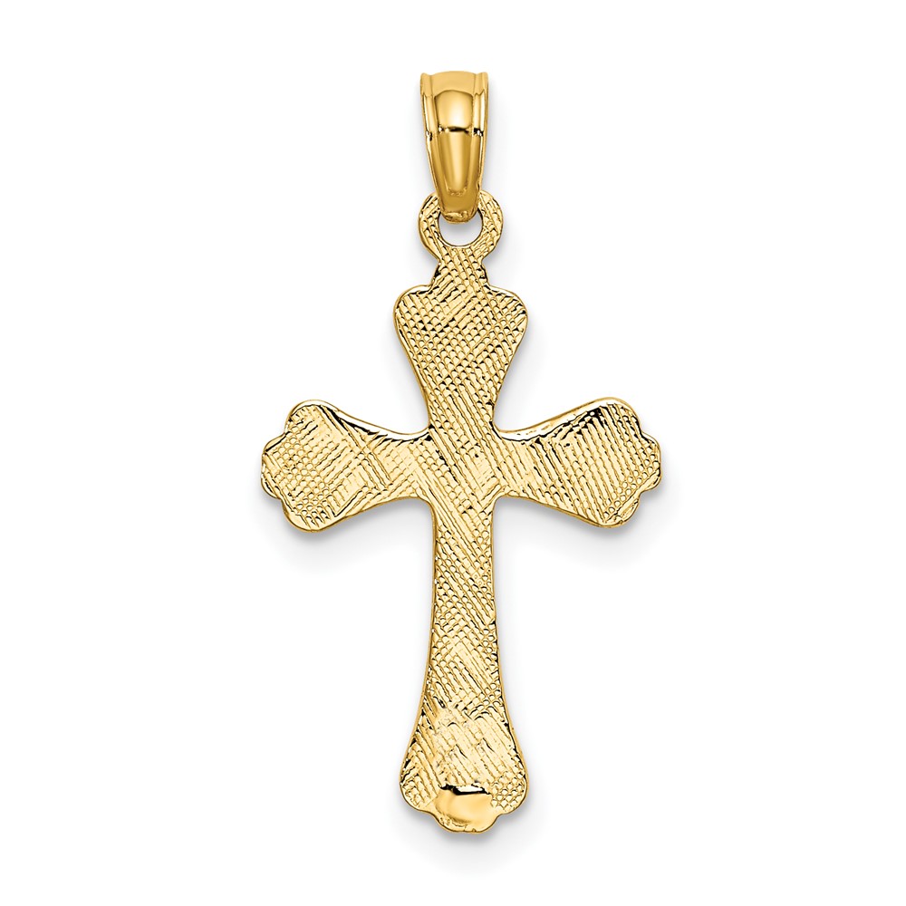 10K Polished Engraved Cross Charm (10K8376)
