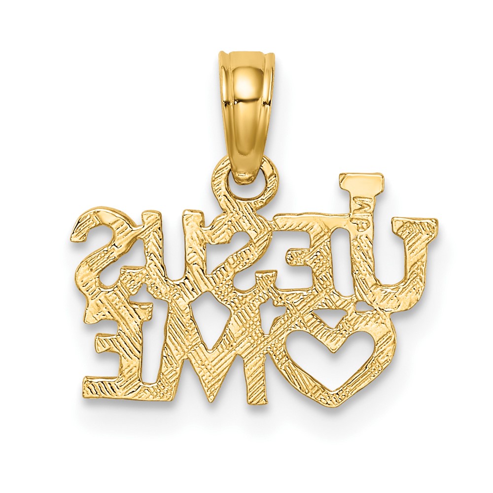 10K Polished / Engraved JESUS HEART ME Charm (10K8379)
