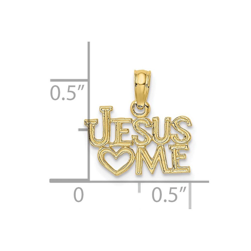 10K Polished / Engraved JESUS HEART ME Charm (10K8379)