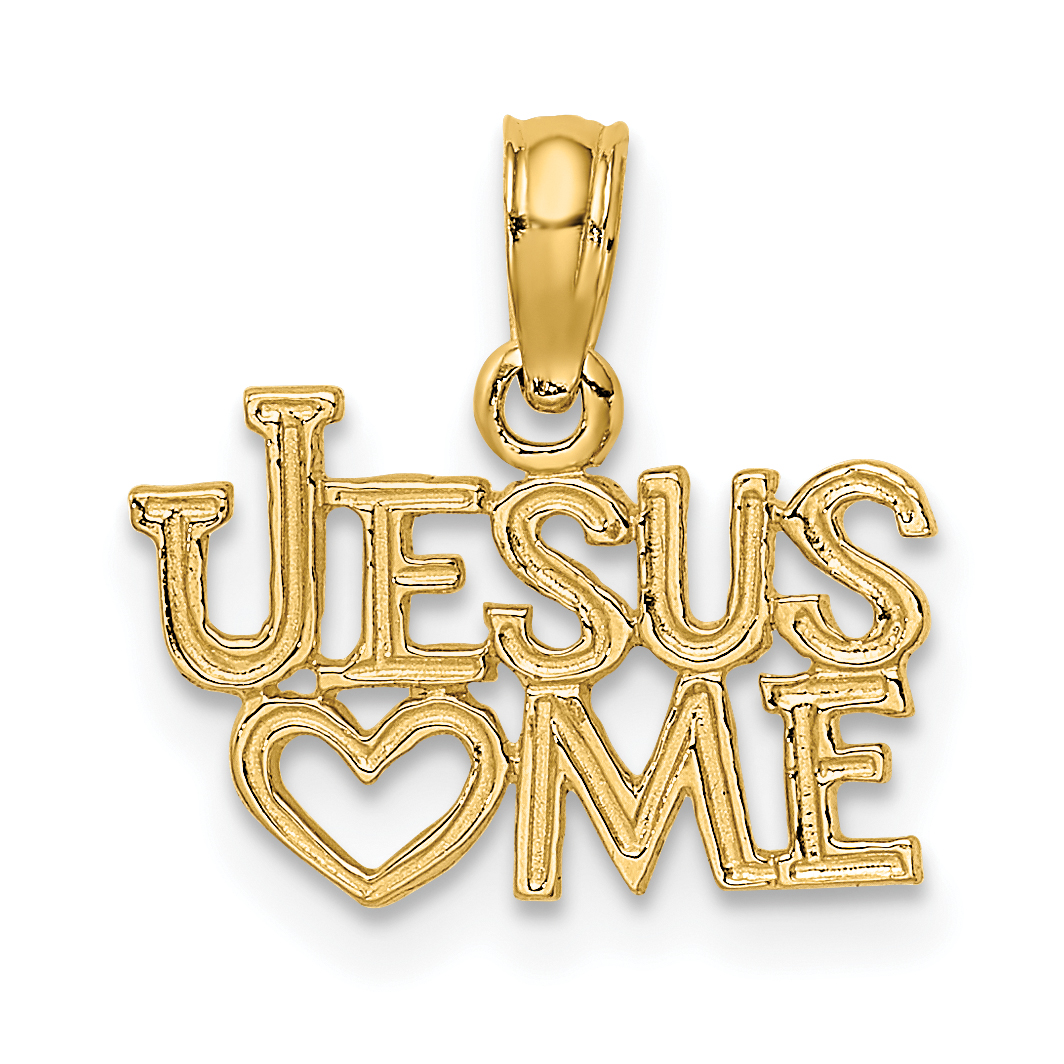 10K Polished / Engraved JESUS HEART ME Charm (10K8379)