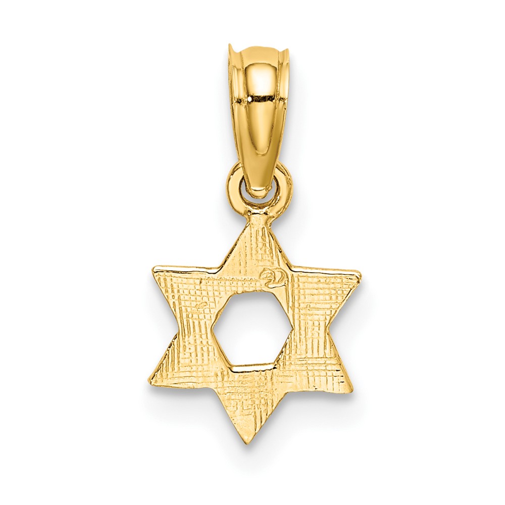 10K Mini Star Of David w/ Engraved Swirl Charm (10K8385)