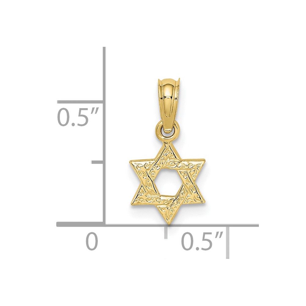 10K Mini Star Of David w/ Engraved Swirl Charm (10K8385)