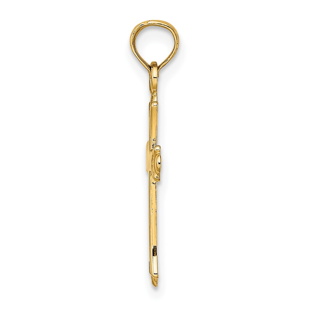 10K Polished Cross Charm (10K8396)