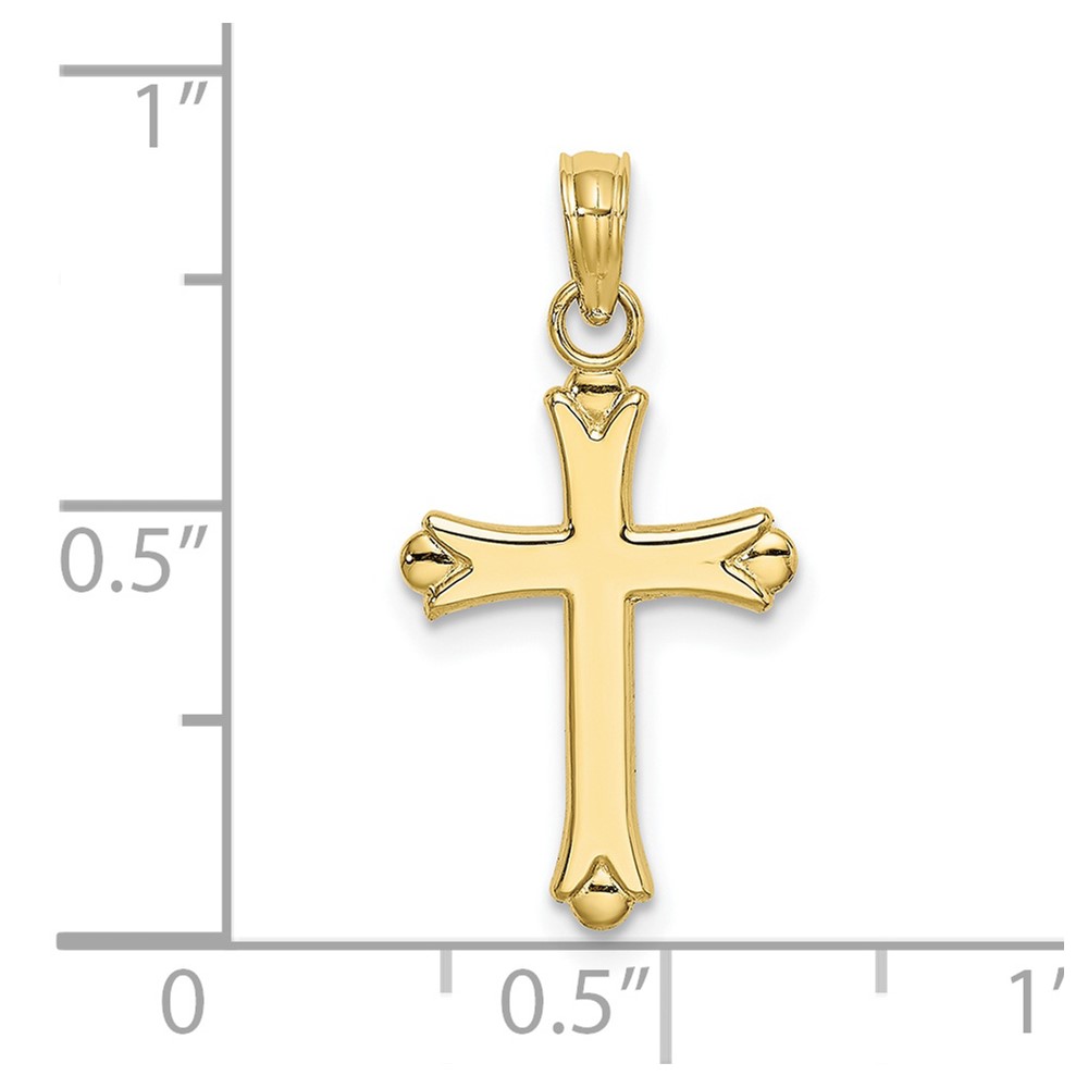 10K Polished Cross Charm (10K8396)