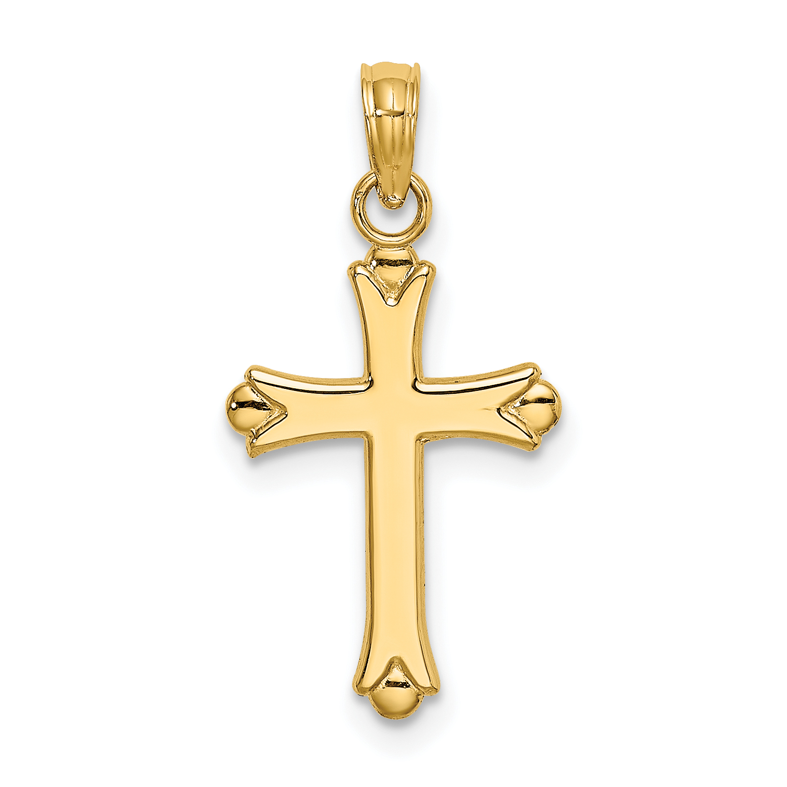 10K Polished Cross Charm (10K8396)