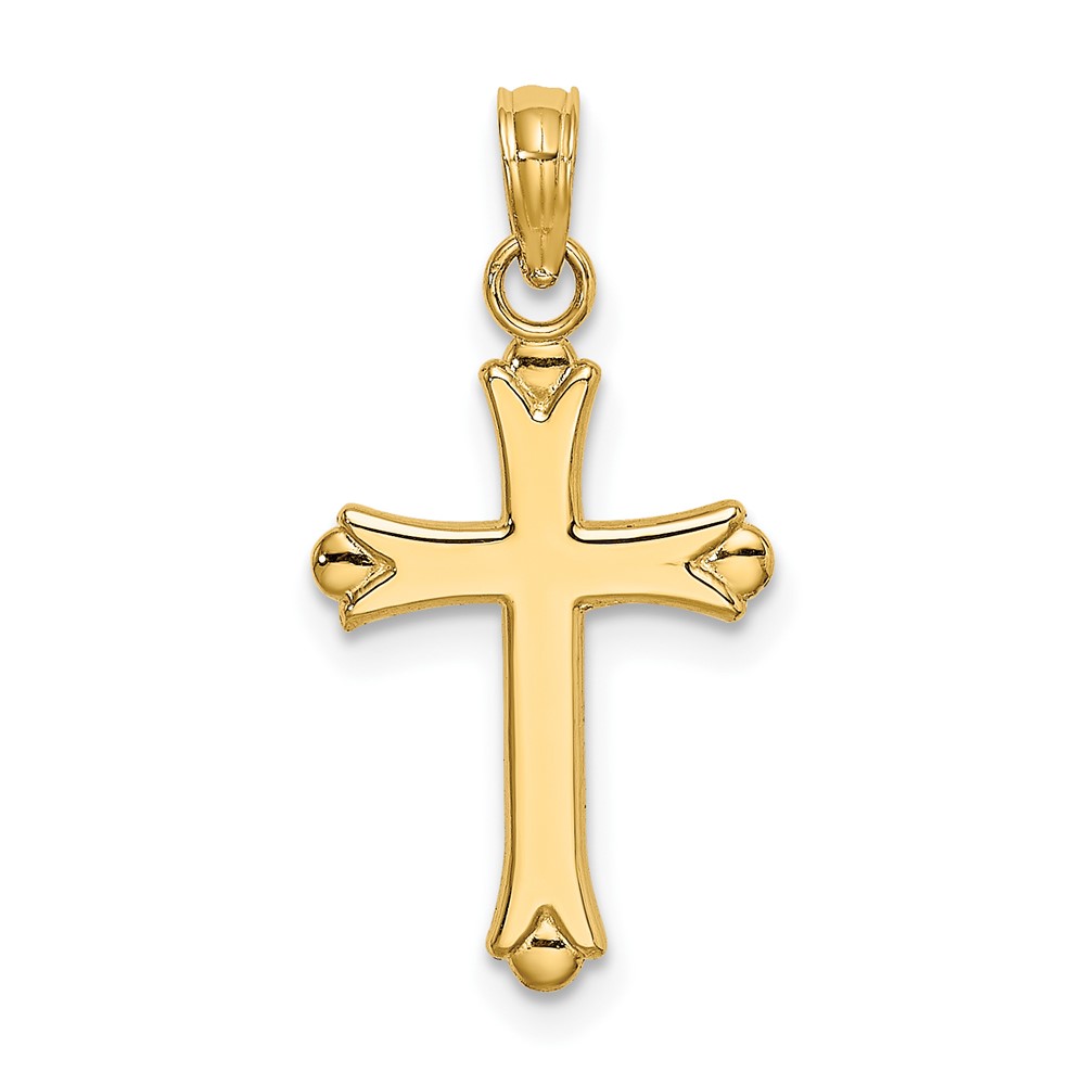 10K Polished Cross Charm (10K8396)