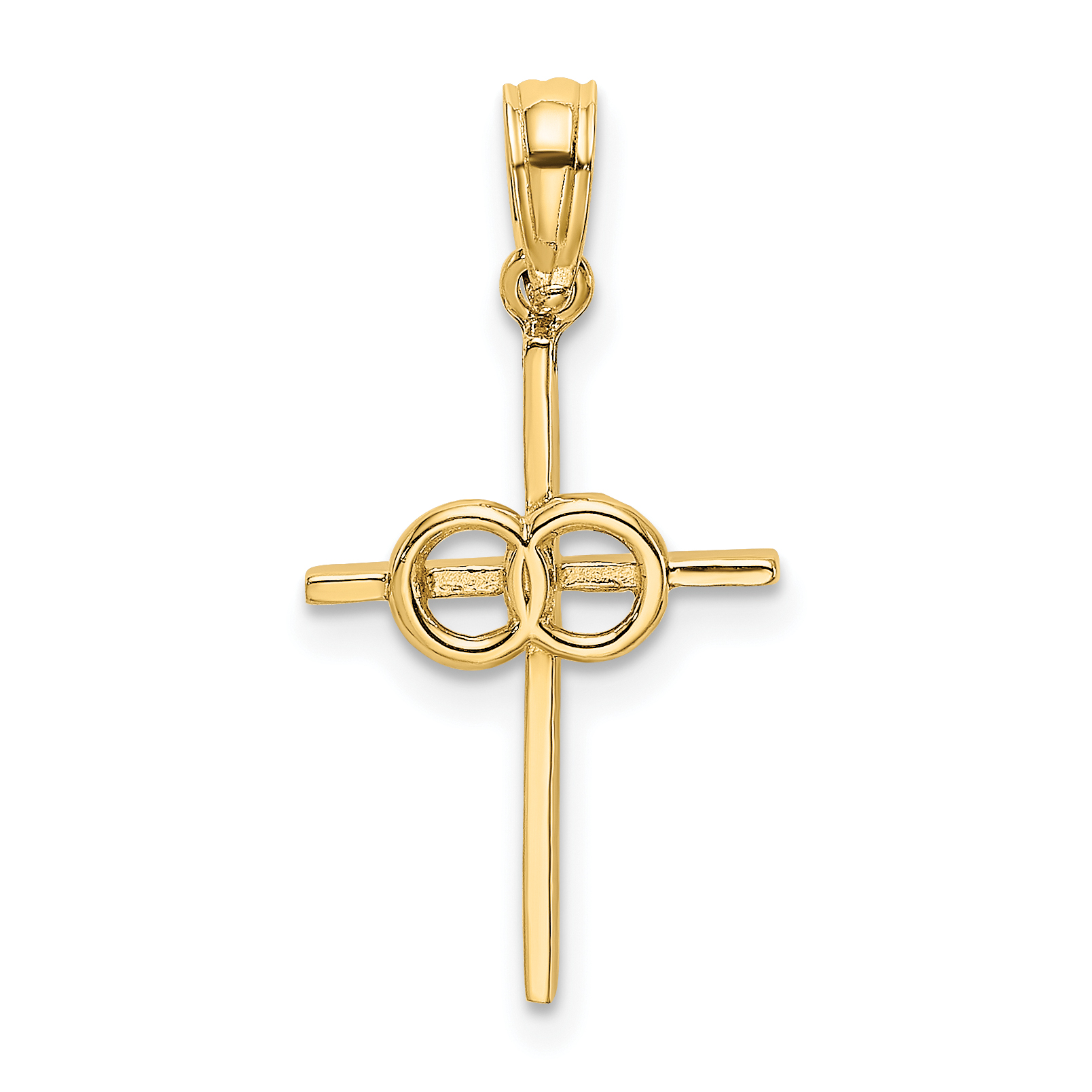 10K Polished Infinity Circles Cross Charm (10K8398)