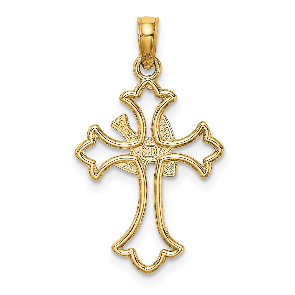 10K Cut-Out Dove Center Cross Charm (10K8399)