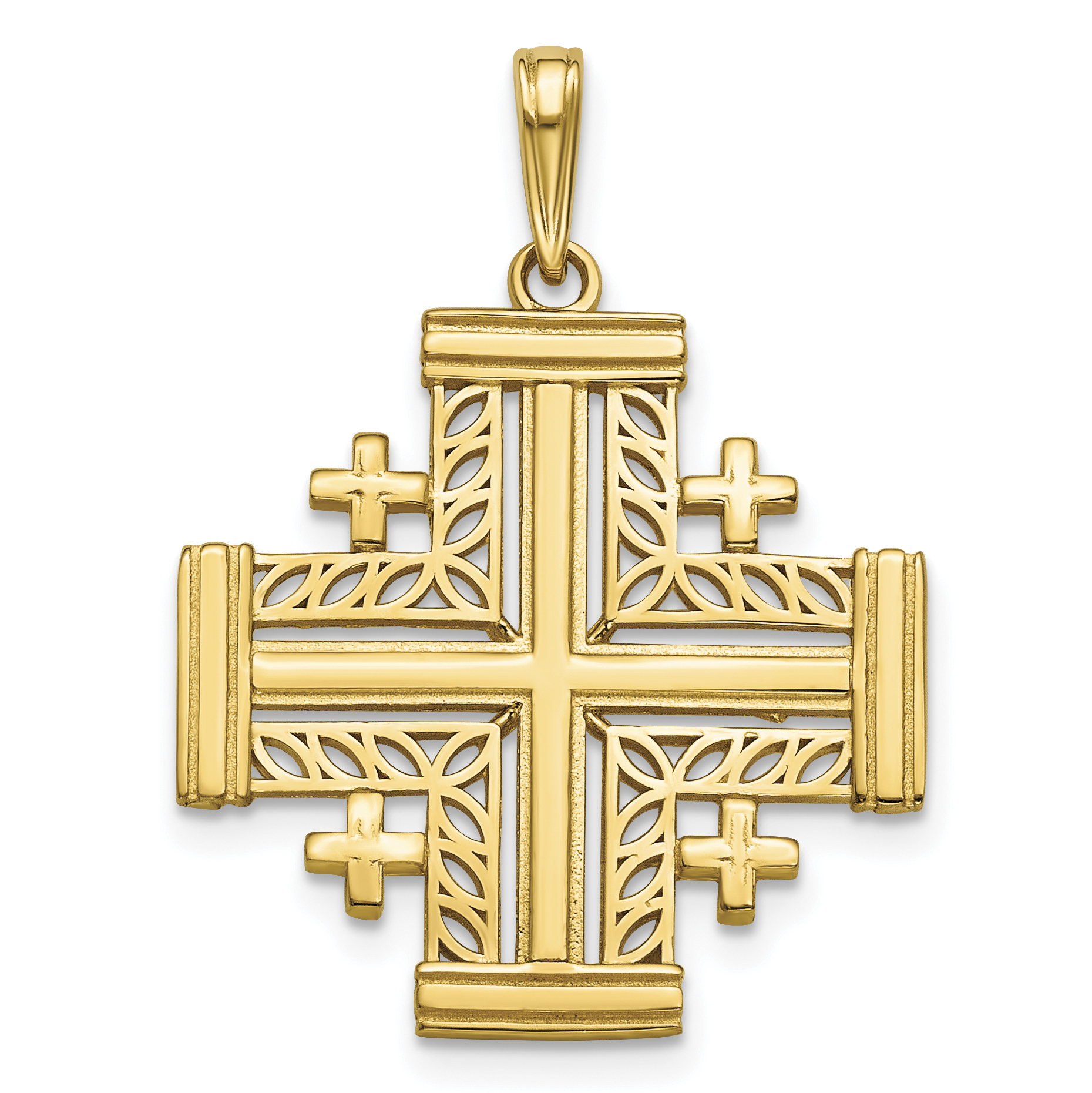 10K Cut-Out Jerusalem Cross Charm (10K8406)