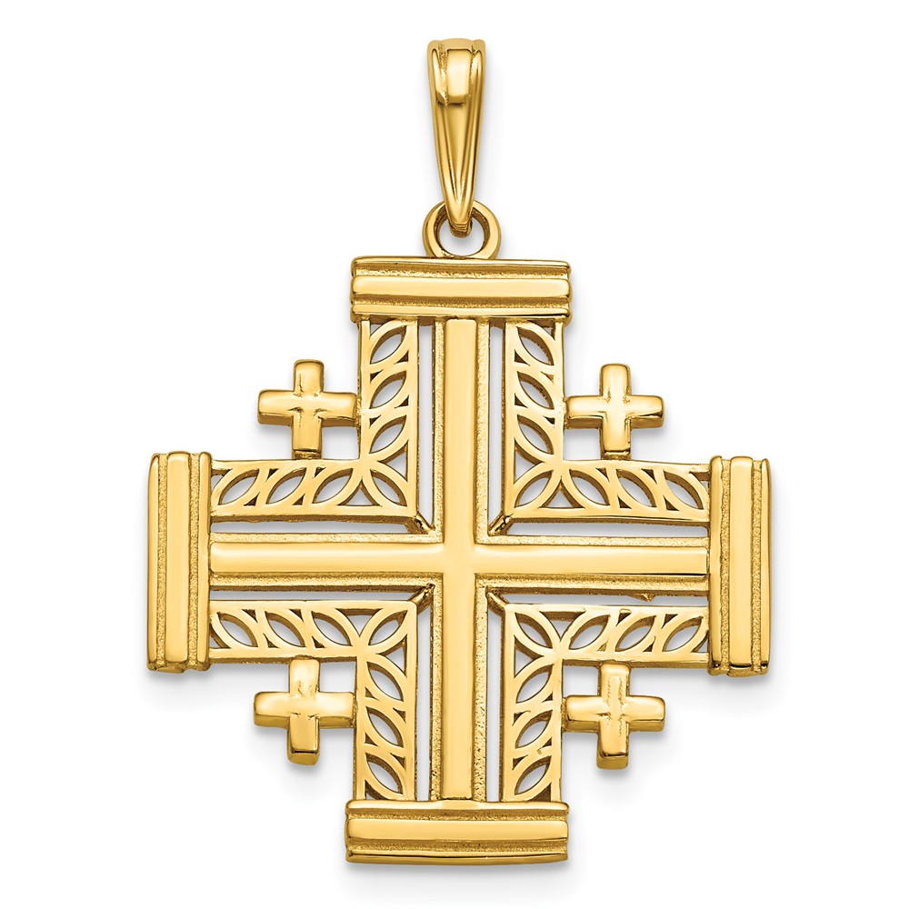 10K Cut-Out Jerusalem Cross Charm (10K8406)