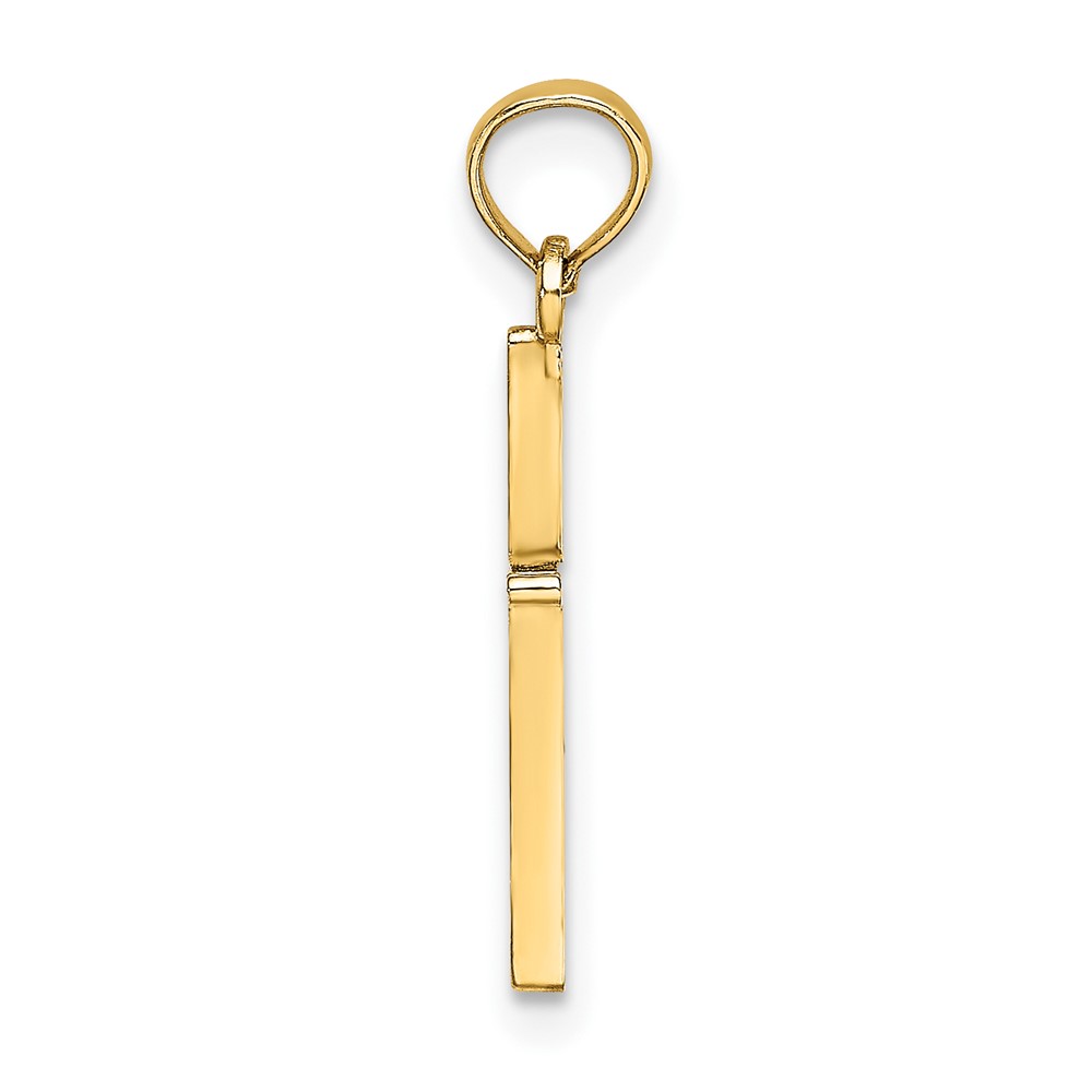 10K D/C Polished Cross Charm (10K8409)