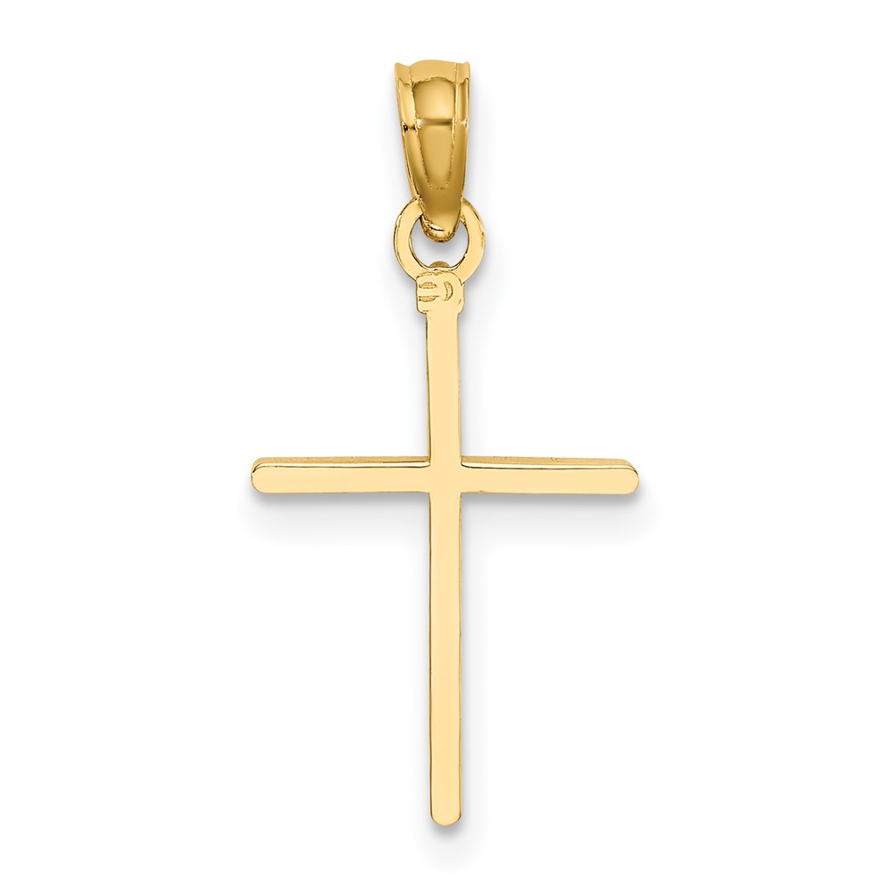 10K D/C Polished Cross Charm (10K8409)