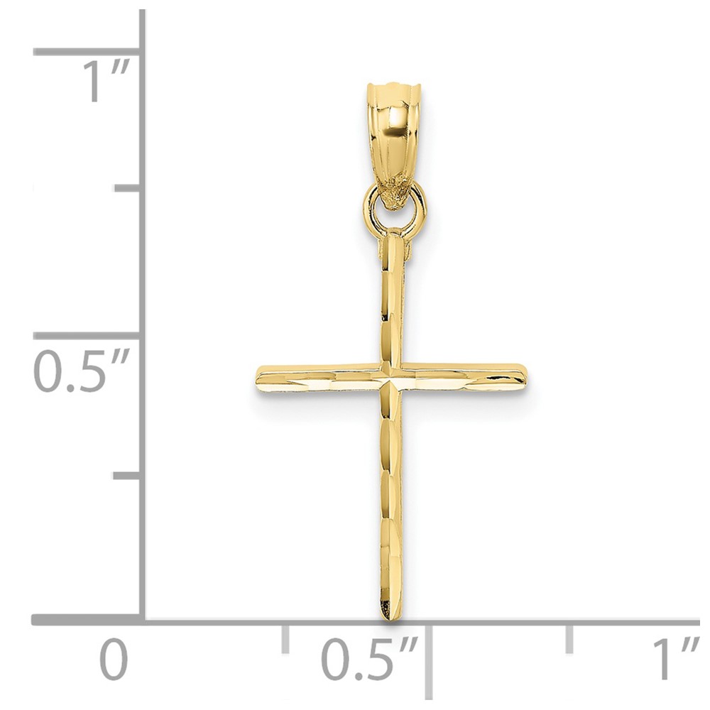 10K D/C Polished Cross Charm (10K8409)