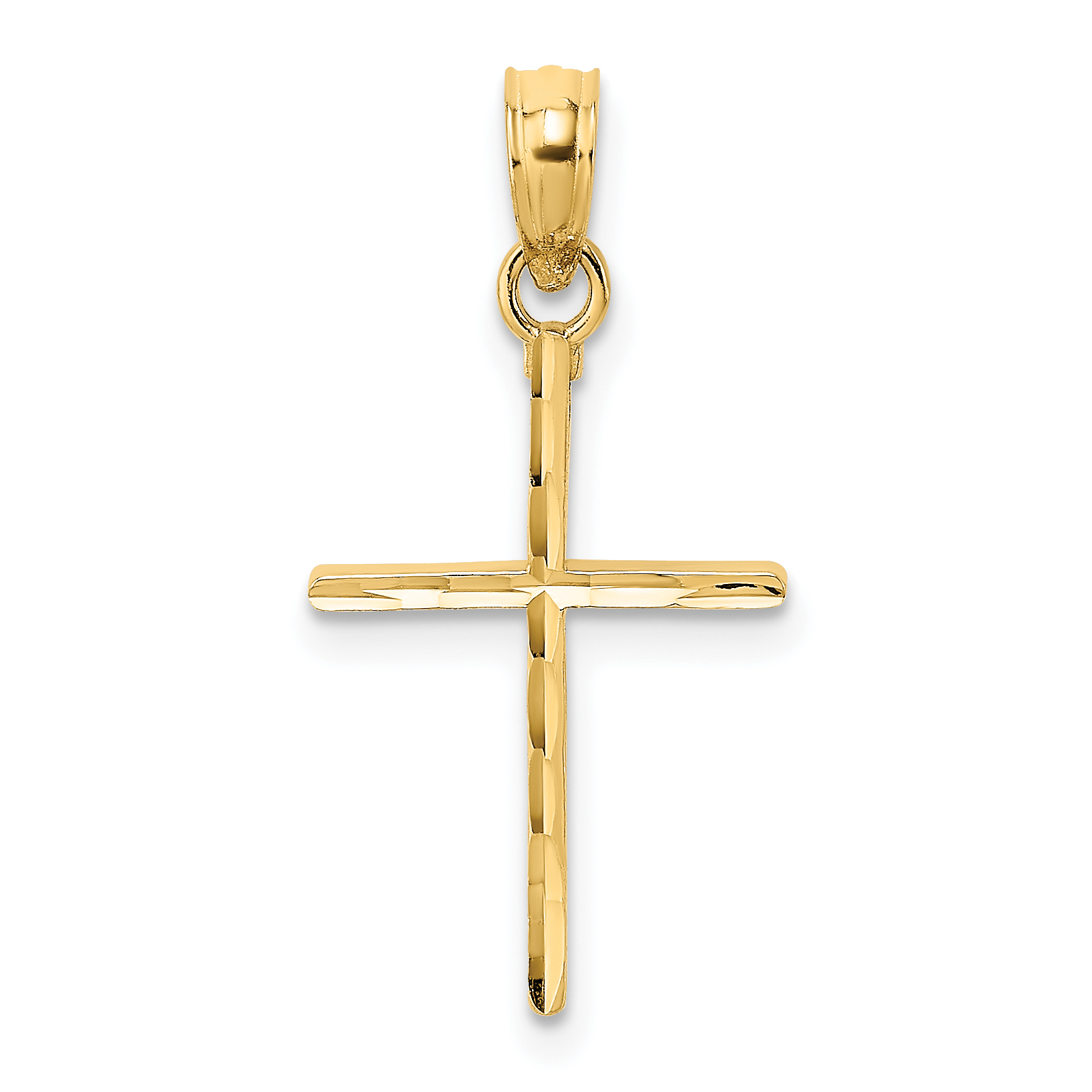 10K D/C Polished Cross Charm (10K8409)