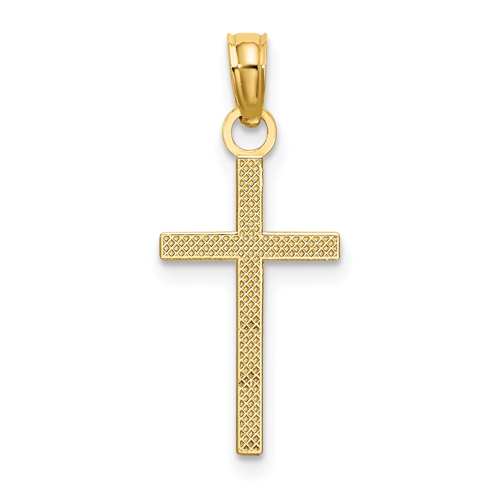10K Polished Small Cross Charm (10K8410)