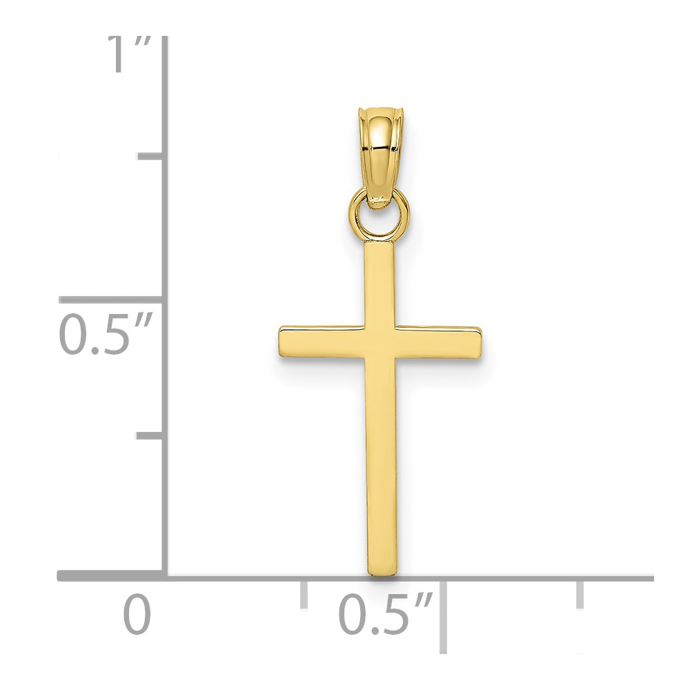 10K Polished Small Cross Charm (10K8410)