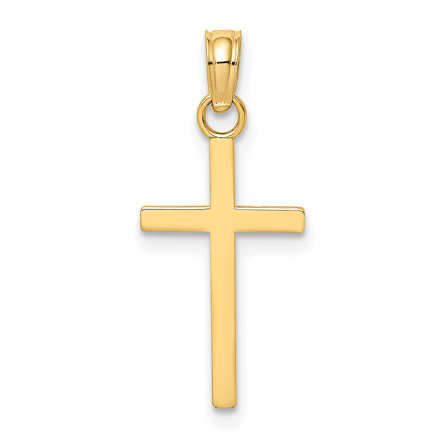 10K Polished Small Cross Charm (10K8410)