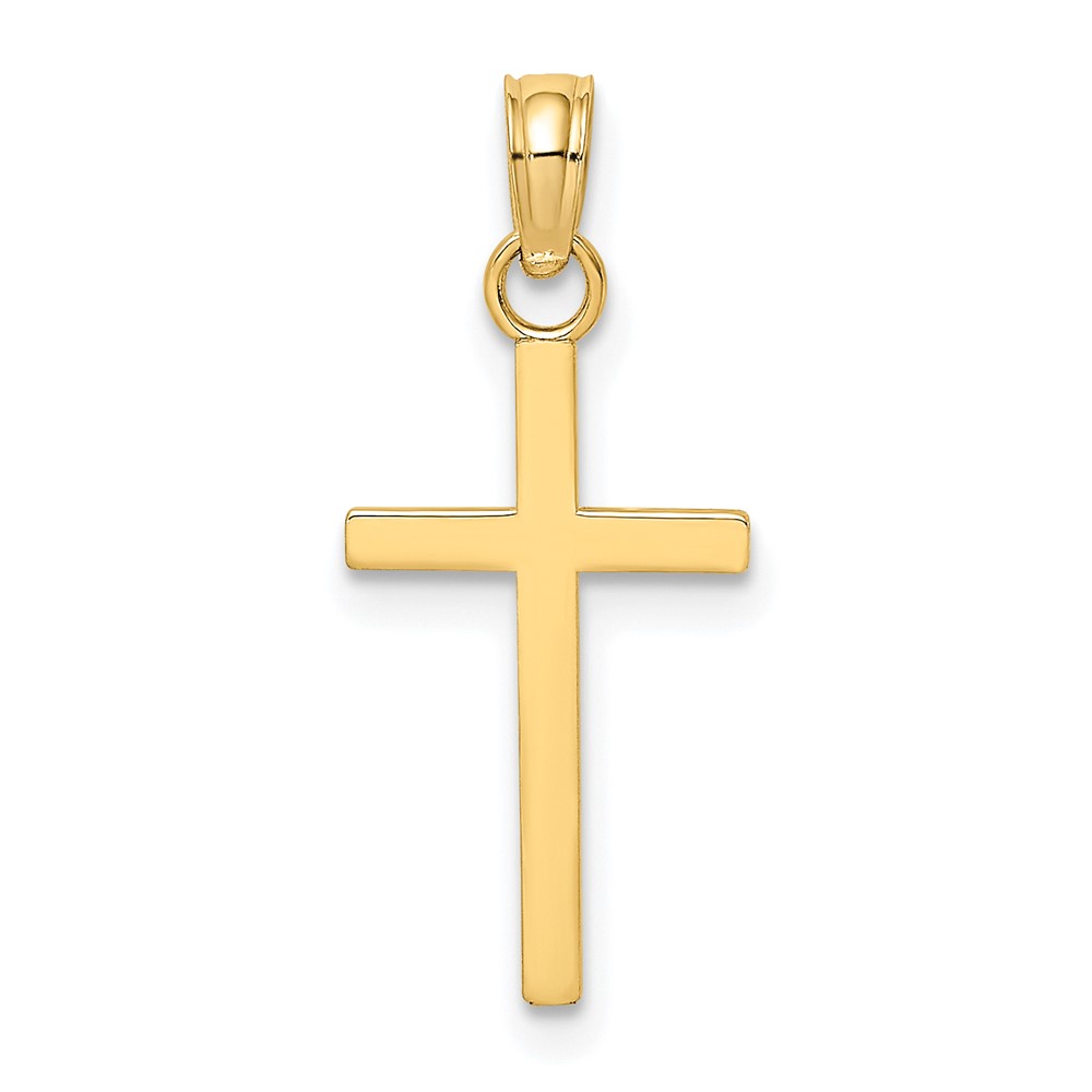 10K Polished Small Cross Charm (10K8410)