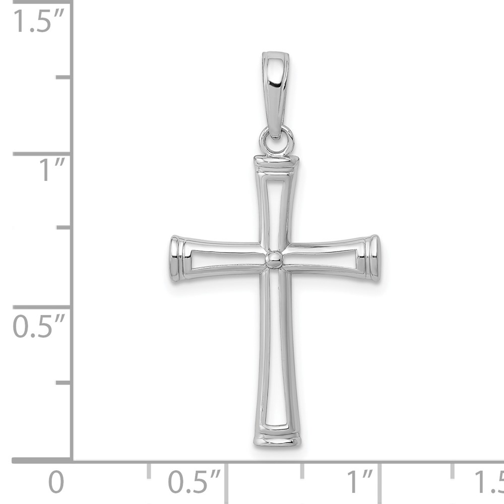 10K White Gold Polished and Cut-Out Cross (10K8421W)