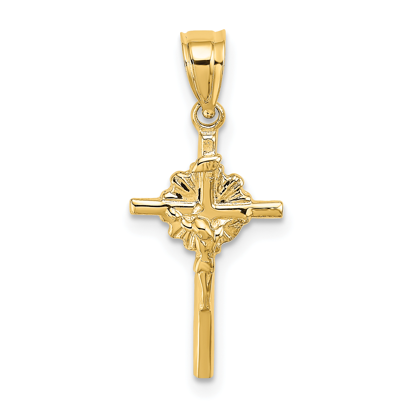 10K 2-D Starburst Crucifix Charm (10K8422)