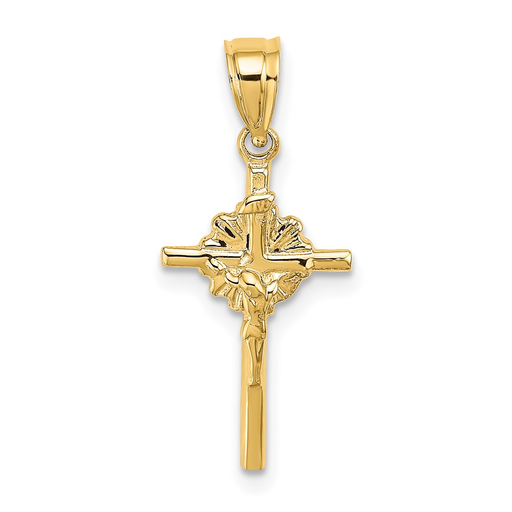 10K 2-D Starburst Crucifix Charm (10K8422)