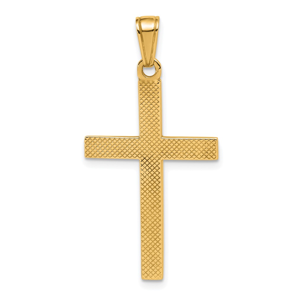 10K Polished Beveled Cross Charm (10K8425)