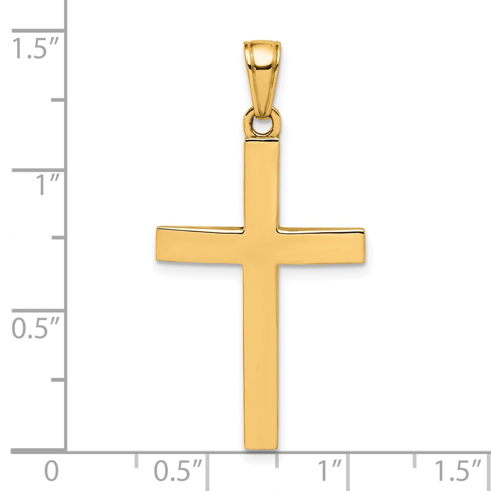 10K Polished Beveled Cross Charm (10K8425)