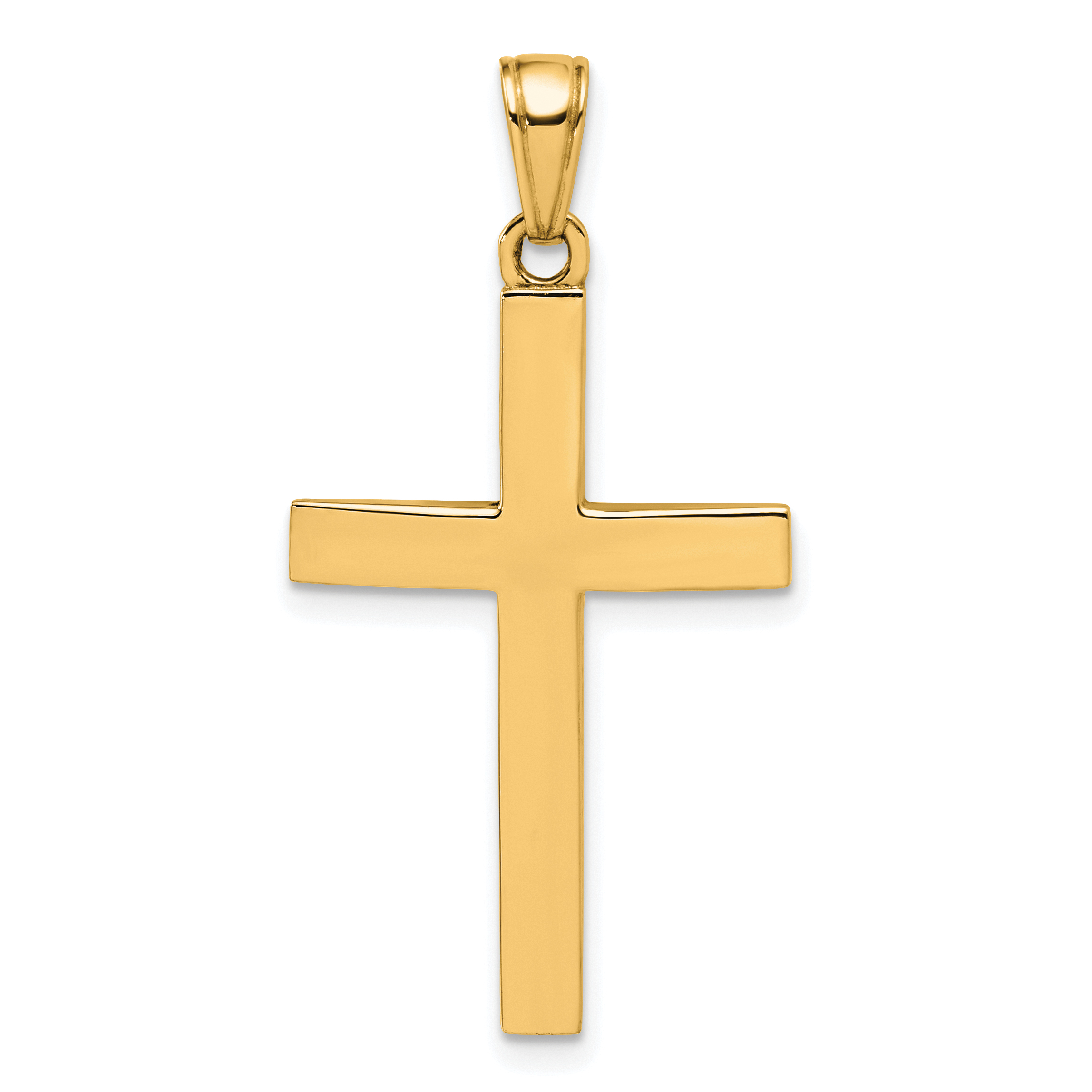 10K Polished Beveled Cross Charm (10K8425)