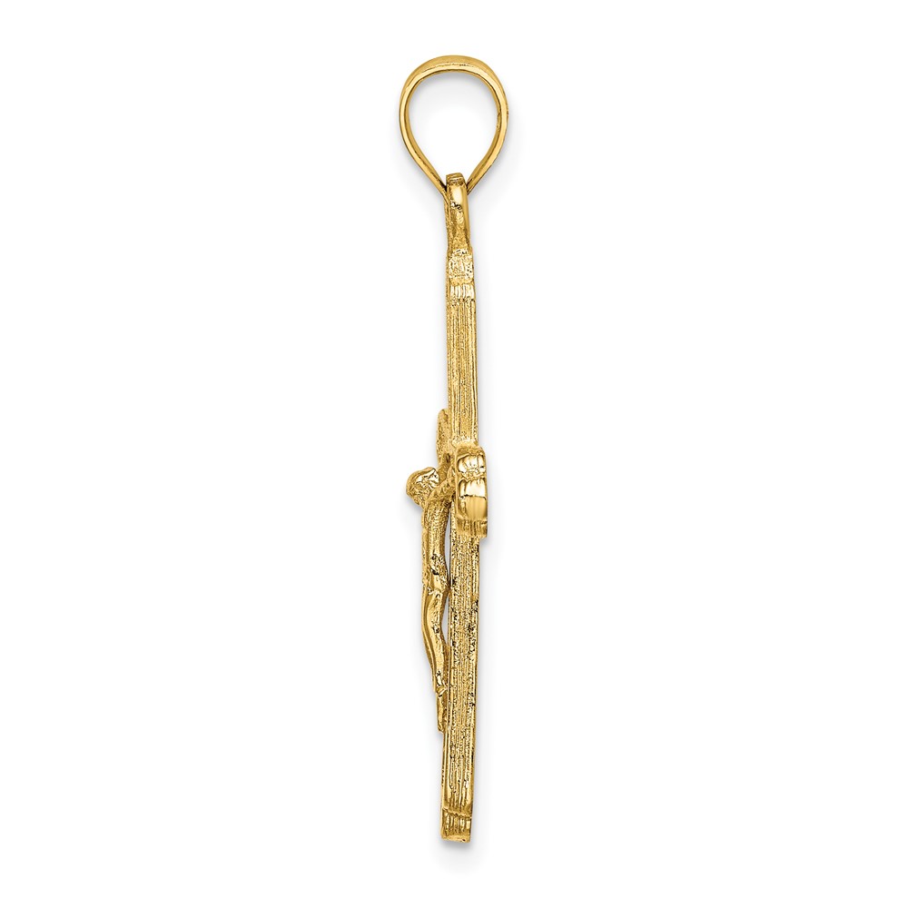10K Textured Crucifix Charm (10K8437)