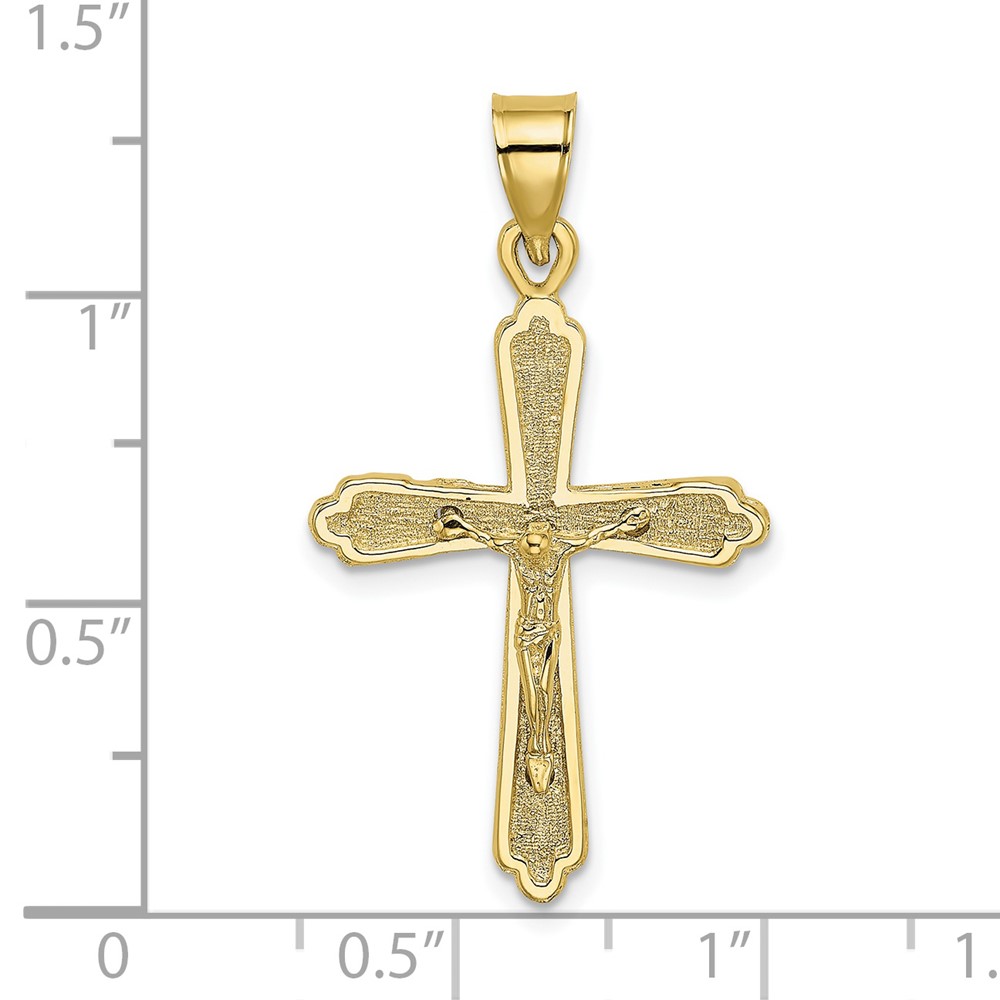 10K Textured Crucifix Charm (10K8437)