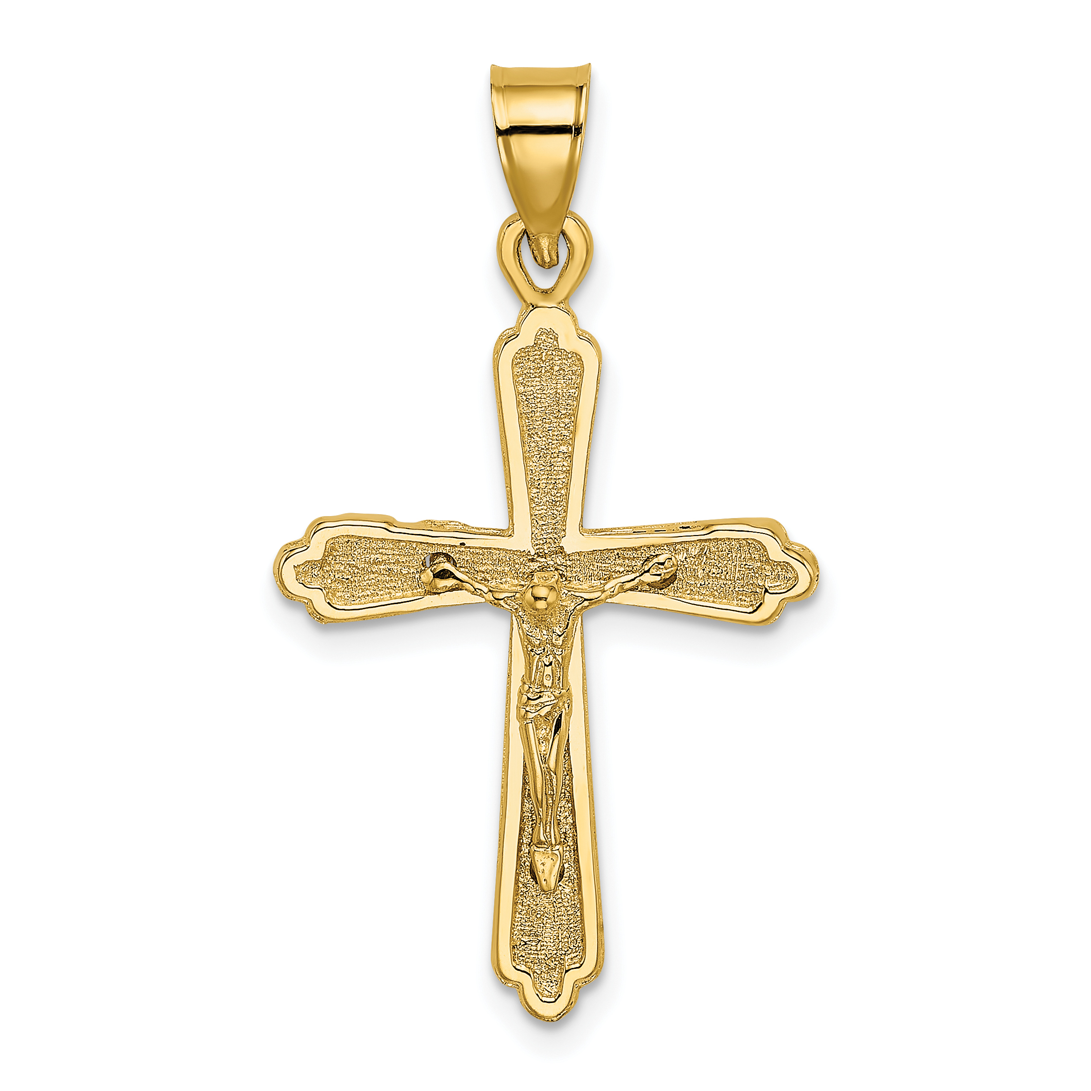 10K Textured Crucifix Charm (10K8437)