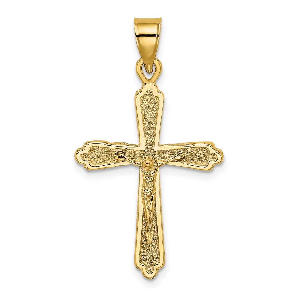 10K Textured Crucifix Charm (10K8437)