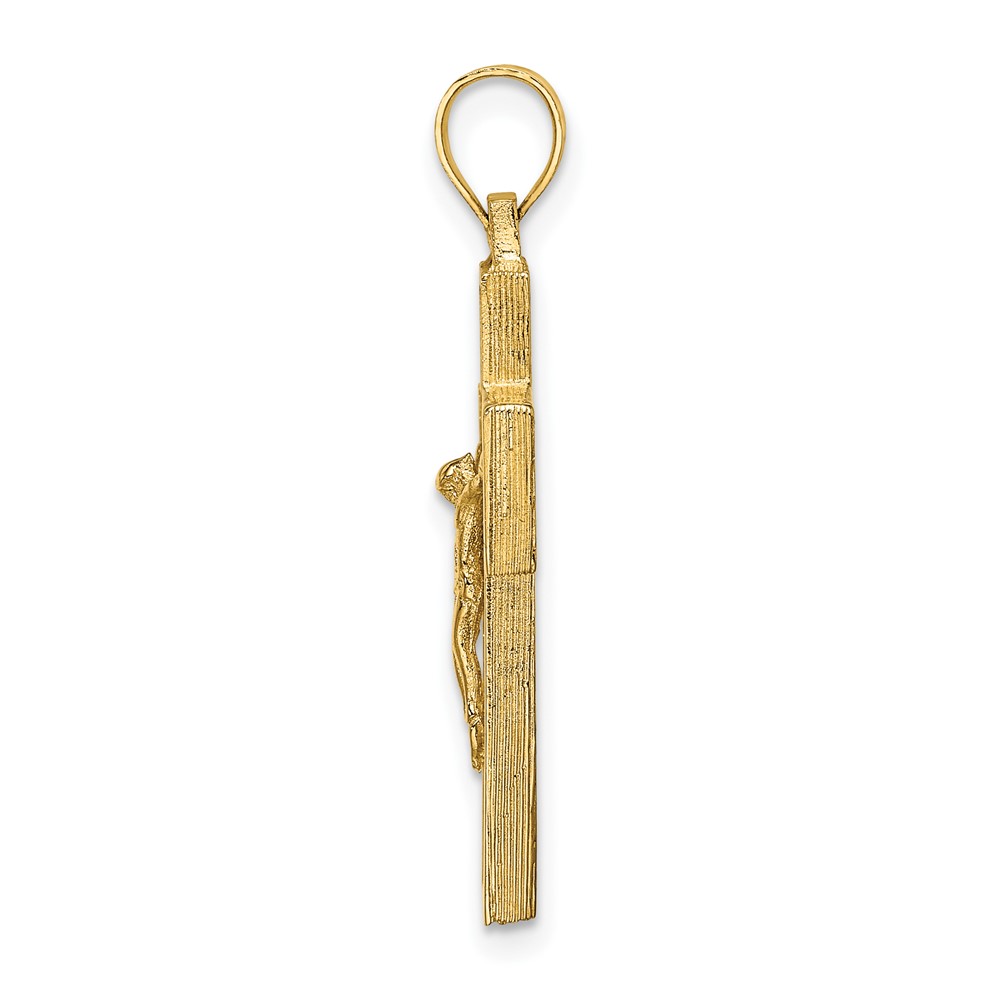 10K Textured Crucifix w/ Frame Charm (10K8438)
