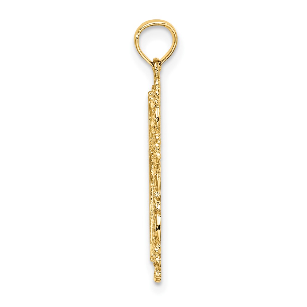 10K Cross w/ Filigree Lace Trim Charm (10K8454)