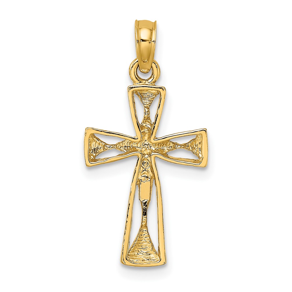 10K Cut-Out Cross w/ Triangle Ends Charm (10K8455)