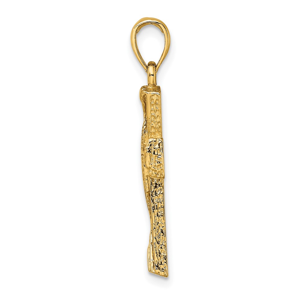10K Polished Cut-Out Design Cross Charm (10K8460)