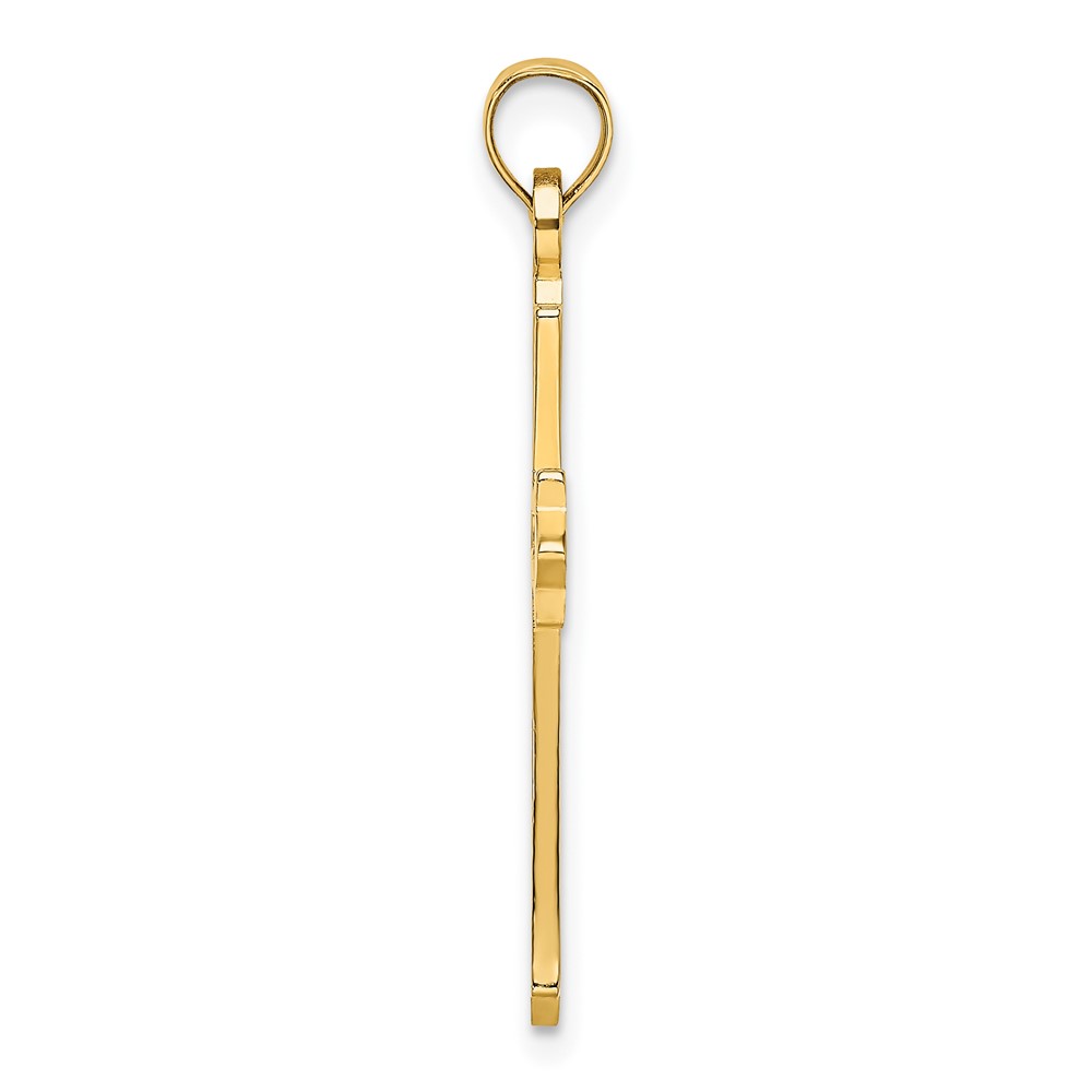 10K Polished and Cut-Out Cross Charm (10K8482)