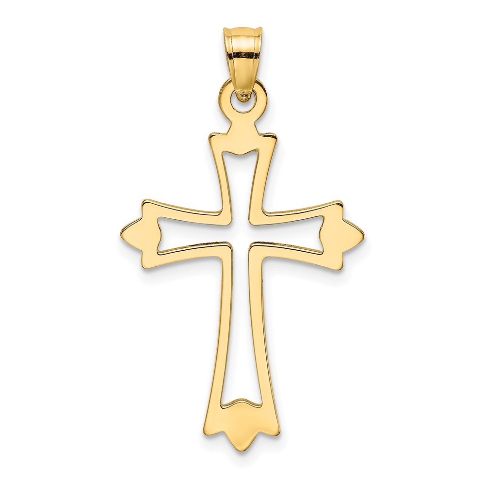 10K Polished and Cut-Out Cross Charm (10K8482)