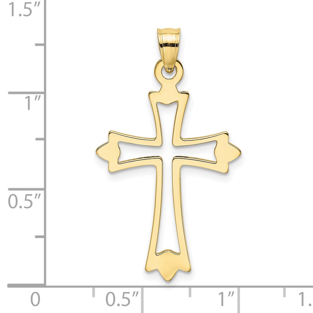 10K Polished and Cut-Out Cross Charm (10K8482)