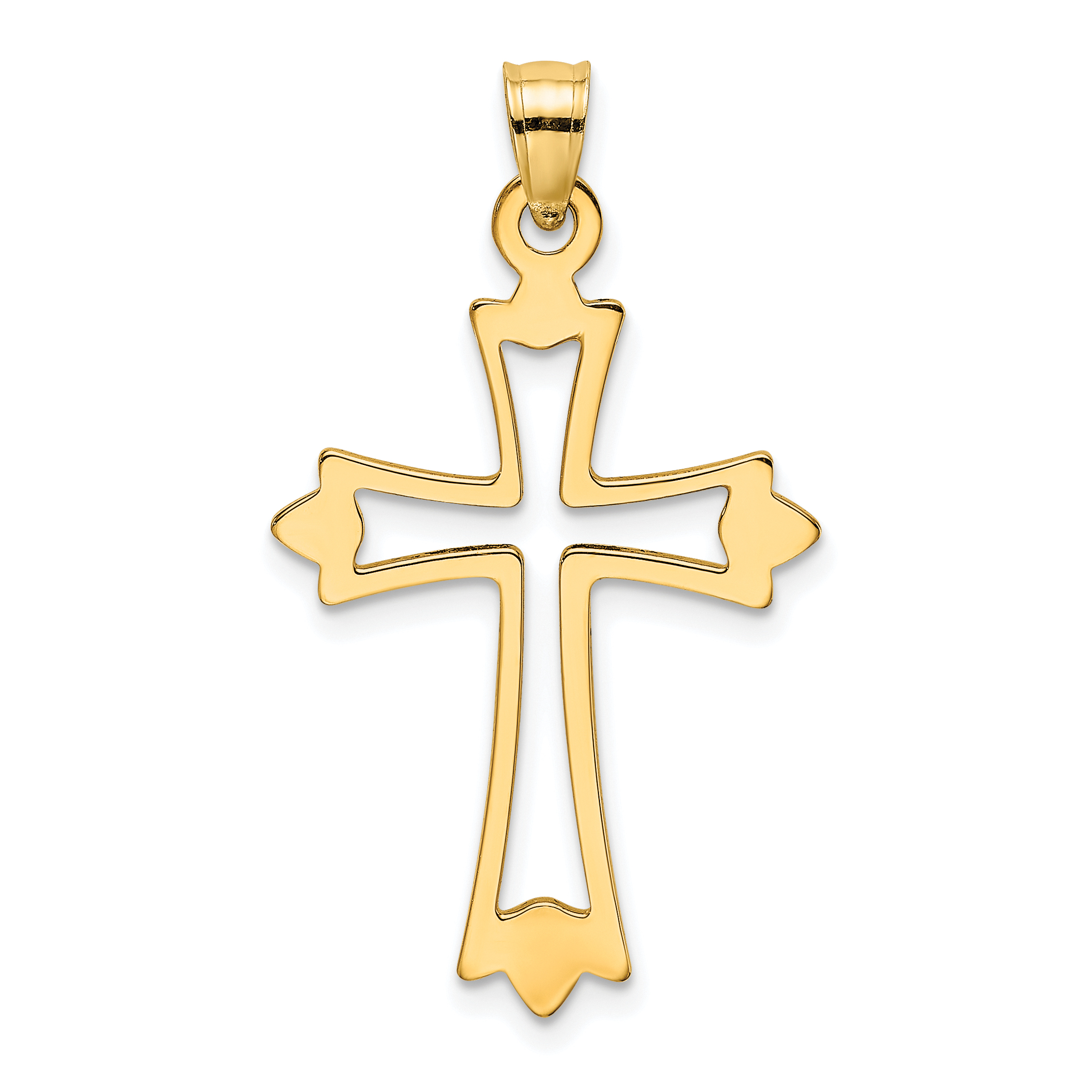 10K Polished and Cut-Out Cross Charm (10K8482)