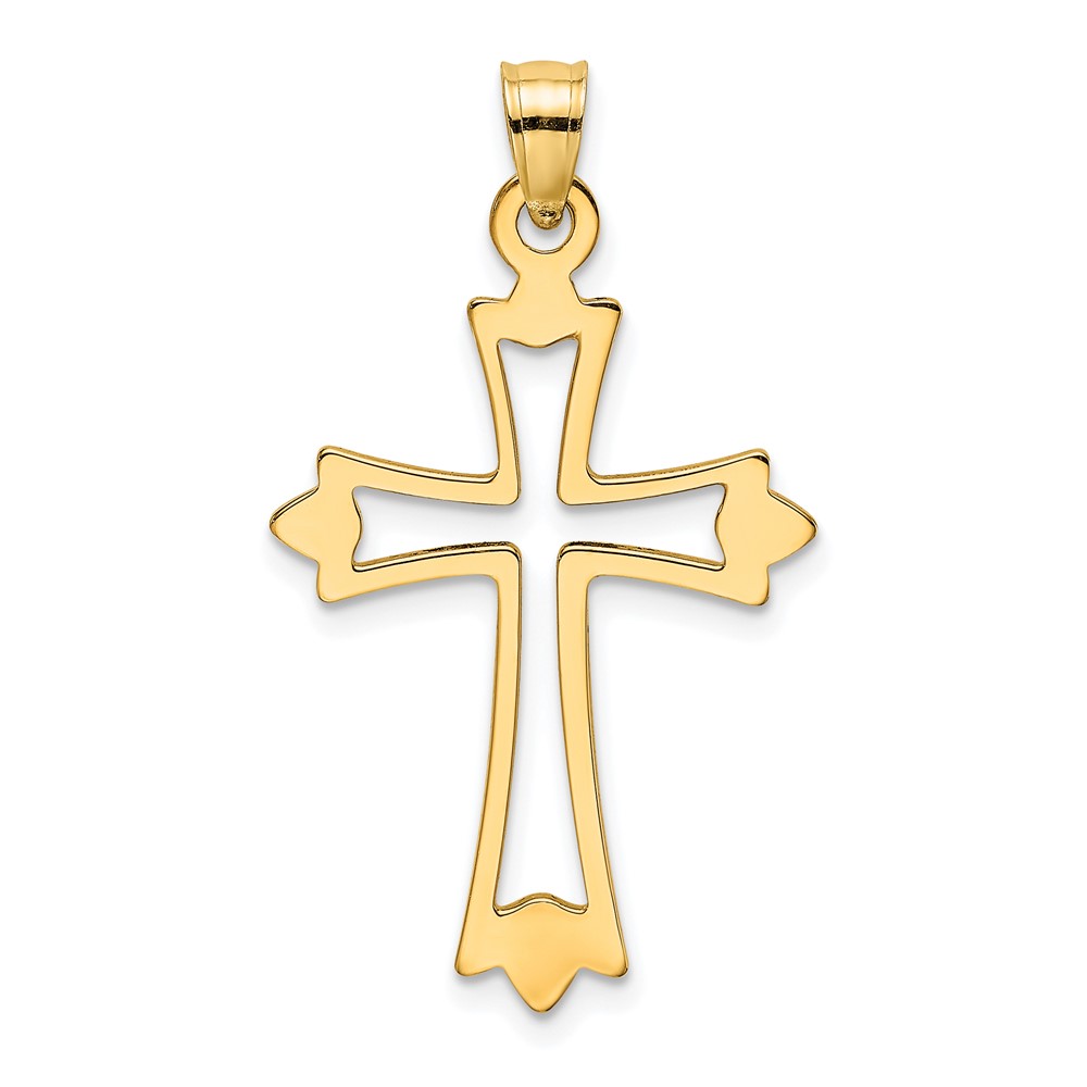 10K Polished and Cut-Out Cross Charm (10K8482)