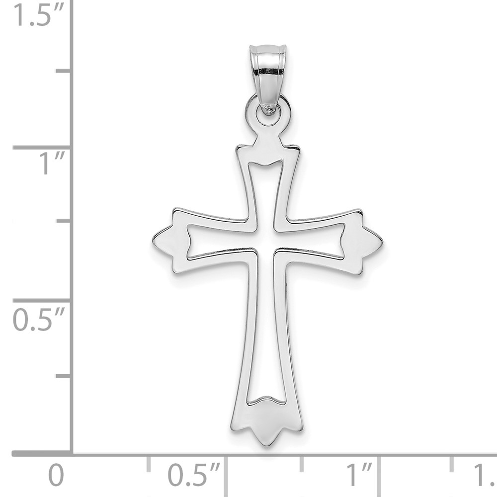 10K White Gold Polished  Cut-Out Cross Charm (10K8482W)
