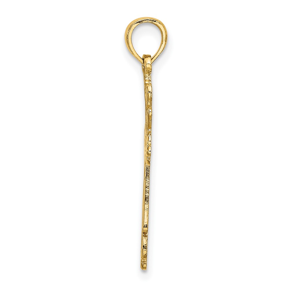 10K Cross Cut-Out w/ Heart Ends Charm (10K8489)
