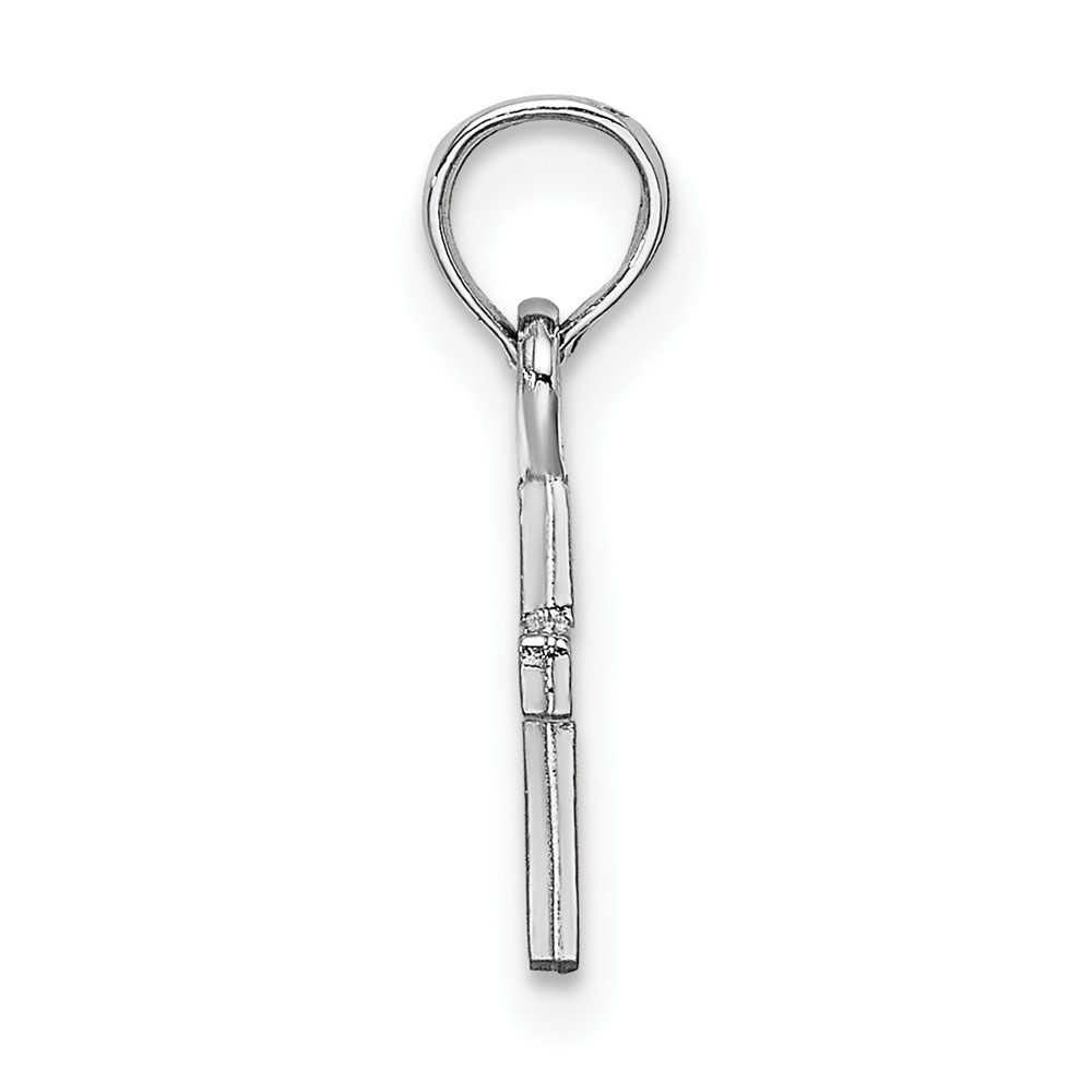 10K White Gold Polished Mini Cross Charm (10K8493W)